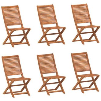 vidaXL Vidaxl - Sillas Jard&iacute;n Reclinables 6 Uds Madera Maciza Acacia 51x66x95cm