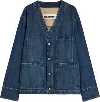 Jil Sander Sportswear - Heren - Spijkerjassen - Blauw - M - Denim - Jassen