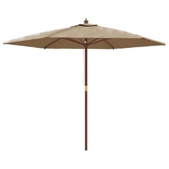 vidaXL Sombrilla De Jard&iacute;n Con Poste De Madera Gris Taup&eacute; 299x240 Cm Vidaxl