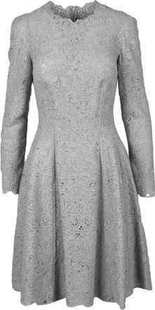 Ermanno Scervino Korte Jurk - Dames - Korte kleedjes - Grijs - M - Wol - Kleedjes