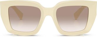 Miu Miu 51mm Square Gradient Sunglasses in Milk /Clear Gradient Brown at Nordstrom