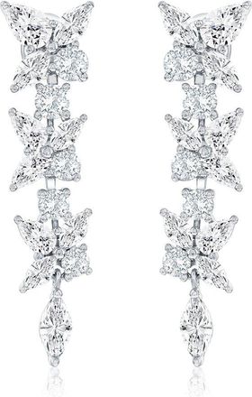 Suzy Levian Suzy Levian Gala Collection Silver Cz Dangle Earrings