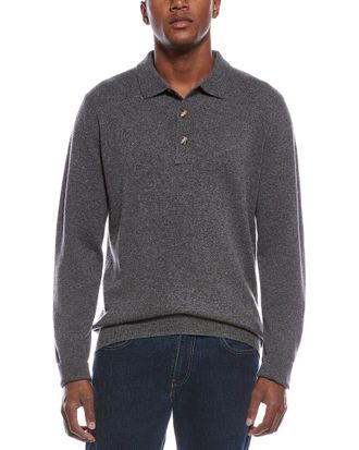 Kier + J Mixed Stitch Wool & Cashmere-Blend Polo Sweater