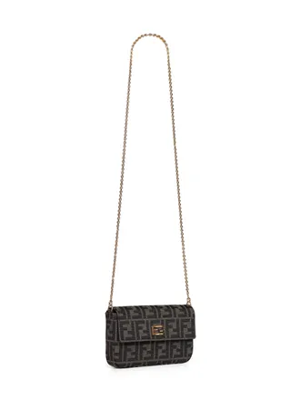 Fendi Baguette Wallet on Chain - Brown