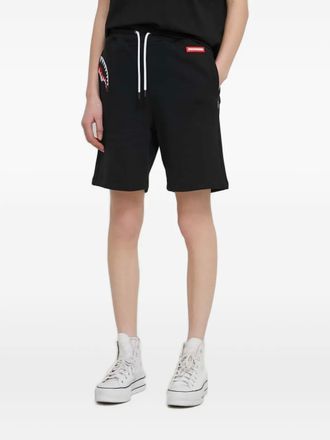 Sprayground shark-patch drawstring shorts - Black