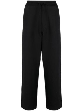 Yohji Yamamoto logo-patch drawstring track pants - Black
