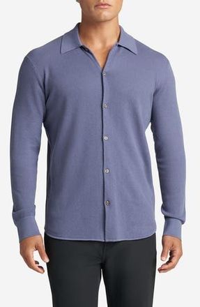 Bloomingdale's Mini Waffle Long Button-Up Shirt in Heron at Nordstrom Rack, Size X-Large