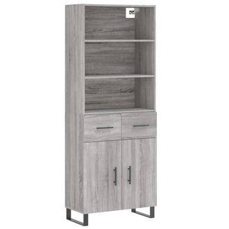 Berkfield Home Highboard Grey Sonoma 69.5x34x180 cm Engineered Wood