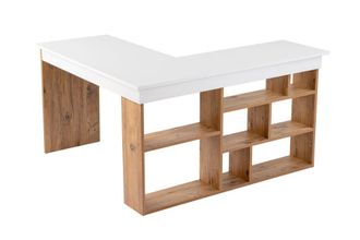 Habitat & Jardin Bureau dangle 8 &eacute;tag&egrave;res en pin blanc 130 x 120