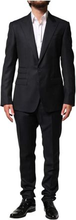 Dolce & Gabbana Single Breasted 2-Piece Suit - Heren - Business pakken - Zwart - 4XL - Wol - Kostuums