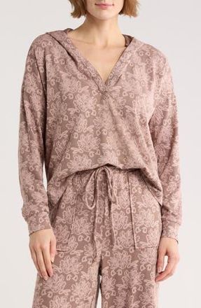 Bobeau Jacquard Hoodie in Vintage Rose at Nordstrom Rack, Size X-Large