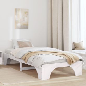 Berkfield Home Single Bed Frame White Solid Pine wood 75 x 190 cm Modern