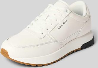 Calvin Klein Low Top Sneaker aus echtem Rindsleder in Weiss, Gr&ouml;&szlig;e 41