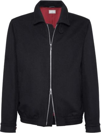 Brunello Cucinelli Zwarte wollen bomberjack - Heren - Bomber jackets - Zwart - XL - Wol - Jassen