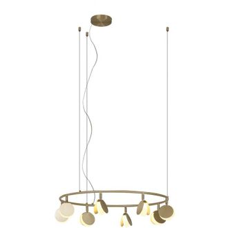 Mantra Inspired Mantra Shell Colgante De 8 Luces, Redondo, Led De 40 W, 3000 K, 2120 Lm, Dorado, 3 A&ntilde;os De Garant&iacute;a