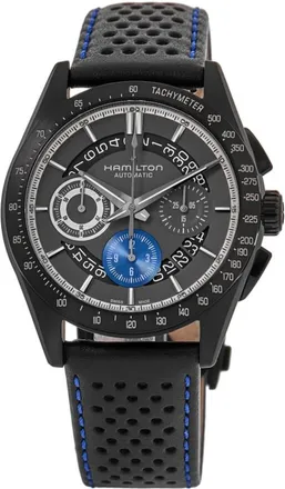 Hamilton Jazzmaster Performer Auto Chronograph Grey Dial Leather Strap Mens Watch H36646780