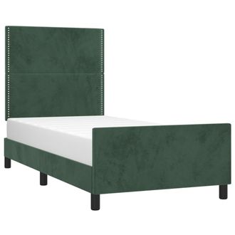 vidaXL Estructura De Cama Sin Colch&oacute;n Terciopelo Verde Oscuro 90x200cm Vidaxl