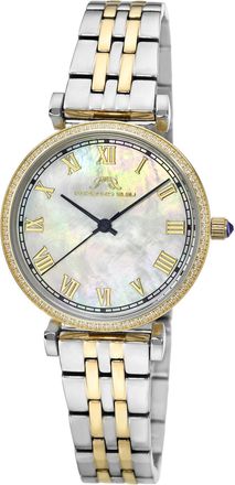 Porsamo Bleu Womens Emma Stainless Steel Two Tone and White MOP Dial Watch 1412DEMS