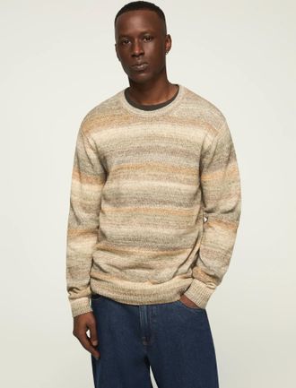 Lucky Brand Mens Space Dye Crew Neck