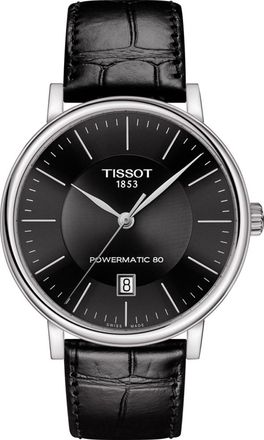 Tissot Carson Premium Powermatic 80 Mens Black Watch T1224071605100 Leather - One Size