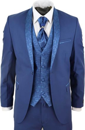TruClothing 4 Piece Wedding Suit Groom Cravat
