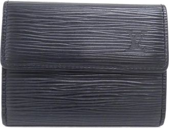 Louis Vuitton Black Leather Coin Purse/Coin Case (Pre-Owned)