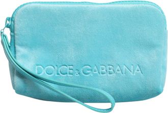 Dolce & Gabbana Light Blue Solid Logo Clutch Zonnebrilhouder Pouch Tas