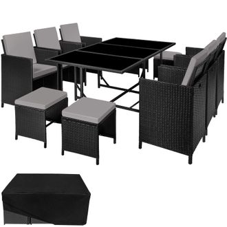 TecTake Garden Table & Chairs Malaga in Bronze | Size: 2XL