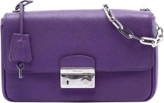 Prada Pre-owned Vintage Crossbody Bag - Dames - Vintage Schoudertas - Paars - ONE Size - Leer - Vintage