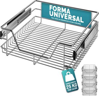 Deuba Casaria Caj&oacute;n Telesc&oacute;pico Extra&iacute;ble Para Muebles Armarios De Cocina 30cm/40cm/50cm/60cm 50cm. Set Of 4 (en)