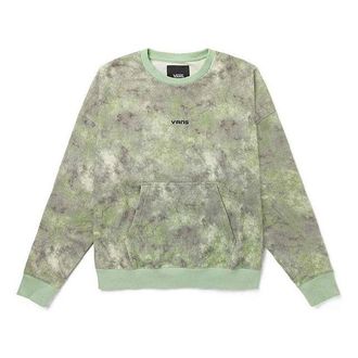 Vans Tie Dye Loose Round Neck Pullover Couple Style Green VN0A5H8UYAN
