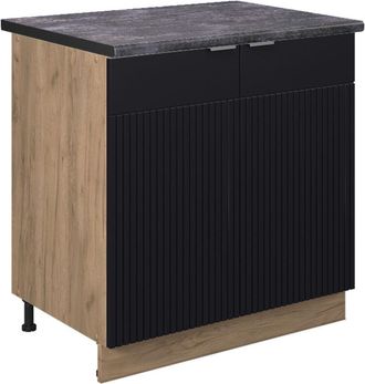 Vicco Armario Bajo Para Fregadero Fame-line, Rayas Negras, 80 Cm Con Estante, Et Antracita Vicco