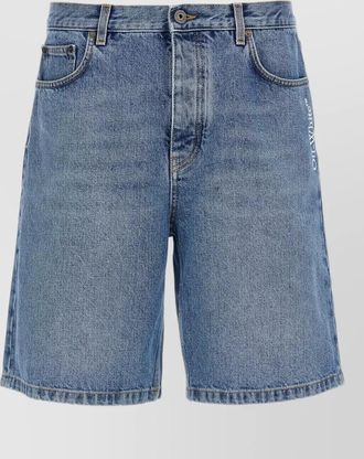 Off-white cotton tailored bermuda shorts