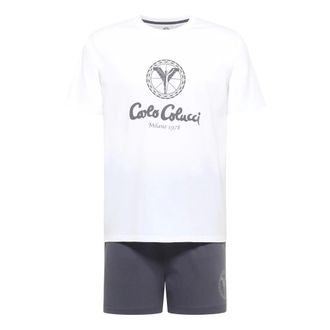 Carlo Colucci Pyjama - Heren - Pyjama - Wit - S - Tweed - Nachtkleding