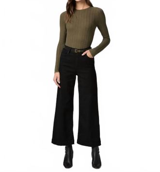 Paige Anessa Wide Leg Jean In Black Shadow