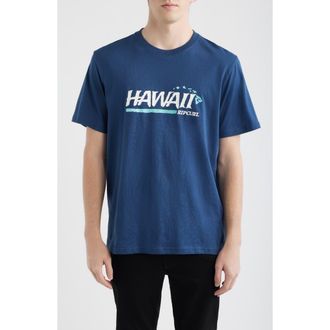Rip Curl Hawaii Gritty Cotton Graphic T-Shirt in Light Navy at Nordstrom, Size Xx-Large