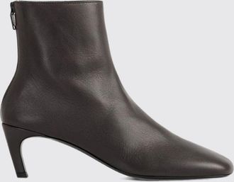 Toteme Pointed-Toe Nappa Leather Ankle Boots with Mid Heel and Rear Zip