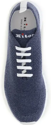 Kiton Mens Fabric Sneakers Indigo Upper: Trainers