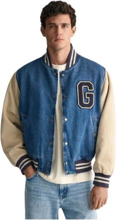 GANT Denim University Bomberjack - Heren - Spijkerjassen - Blauw - S - Denim - Jassen