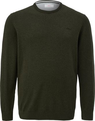 s.Oliver Strickpullover, Herren, Gr. 3XL, dunkelgr&uuml;n, Strick, Obermaterial: 100% Baumwolle, S.OLIVER MEN BIG SIZES, bestickt, unifarben, normal h&uuml;ftbedeckend, 