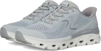 Skechers Womens Glide Step Sole Hands Free Slip-ins Sneaker, Light Gray, 5