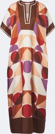 Eres Berry printed silk twill kaftan