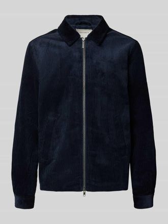 Les Deux Regular Fit Hemdjacke aus Cord mit Zweiwege-Reißverschluss in Marine, Größe XXL