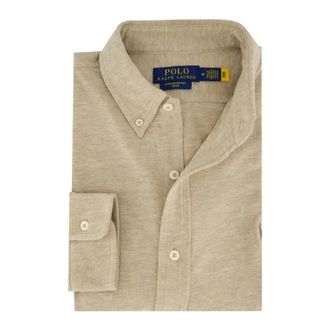 Polo Ralph Lauren Overhemden, Heren, Beige, M, Katoen, Cotton Shirt