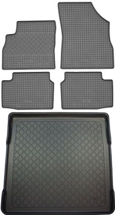 OEM Opel Astra K V Sports Tourer Kombi (5 Puertas) Desde 04.2016 Set - Alfombrillas De Goma Para Coche + Alfombrilla Para Maletero