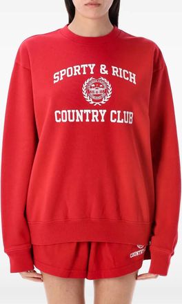 Sporty & Rich Felpa leggera in cotone - Rosso