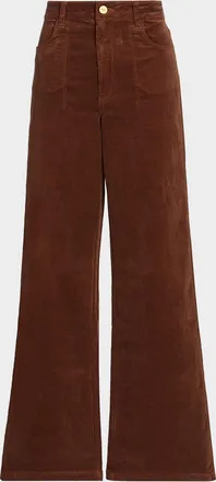 Paige Anessa Cotton-Blend Corduroy Wide-Leg Pants