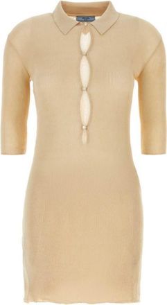 Prada Sand Beige Cotton Polo Dress