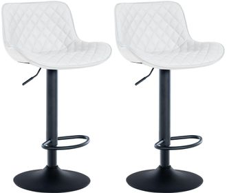 Clp Set De 2 Taburetes De Bar Minosa Blanco Simil Cuero