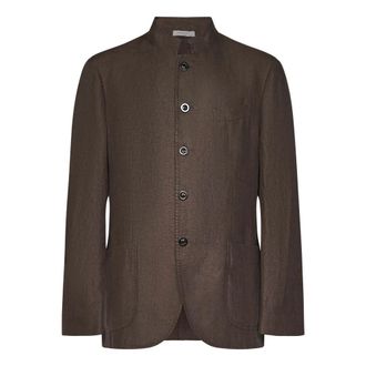Boglioli Heren, Jassen, Bruin, Maat: 2XL Linnen
